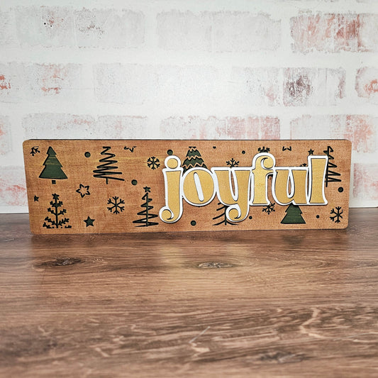 Joyful Christmas tree Chunky Shelf Sitter