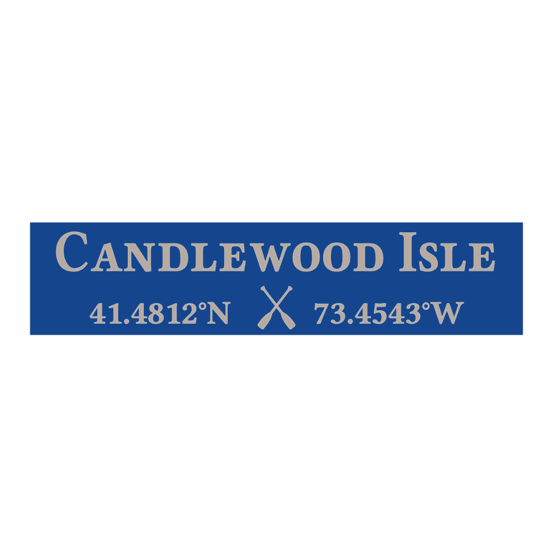 Candlewood Isle  - GPS coordinates sign stencil