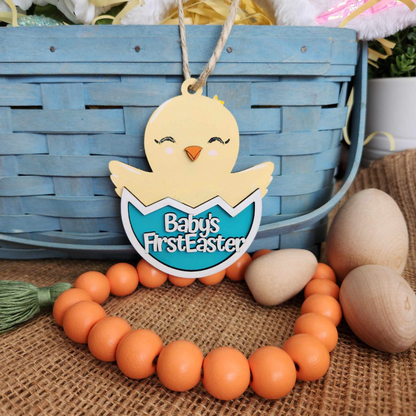 Chick baby in egg personalized Easter tag