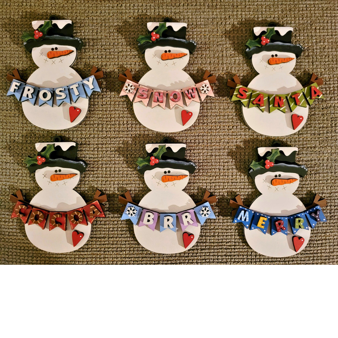Snowman Banner ornament set