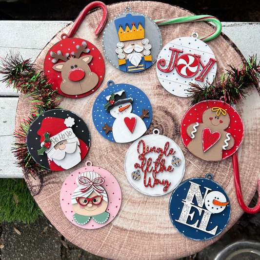 Farmhouse Christmas Ornament Set -