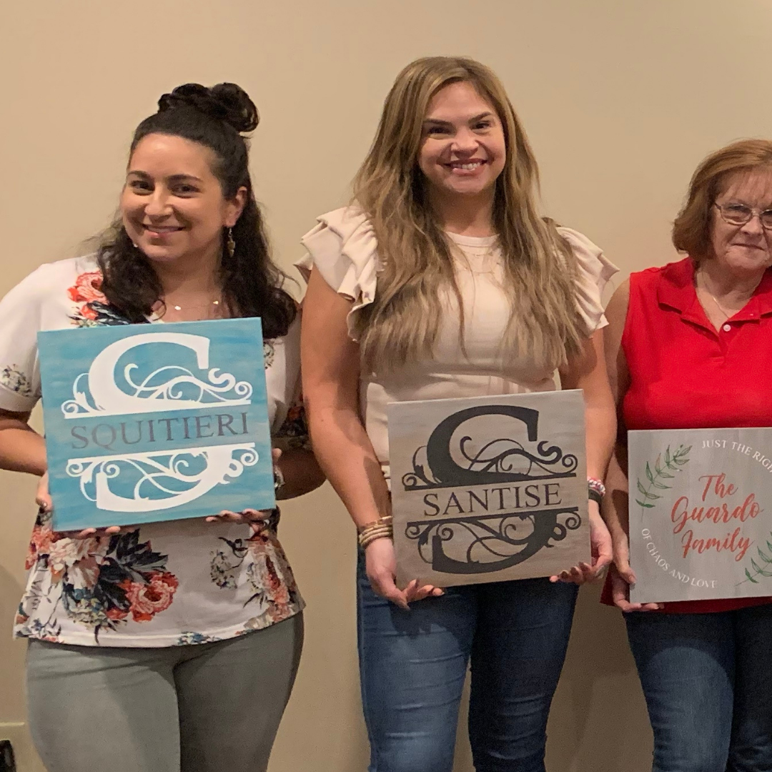 Split initial personalized wood sign