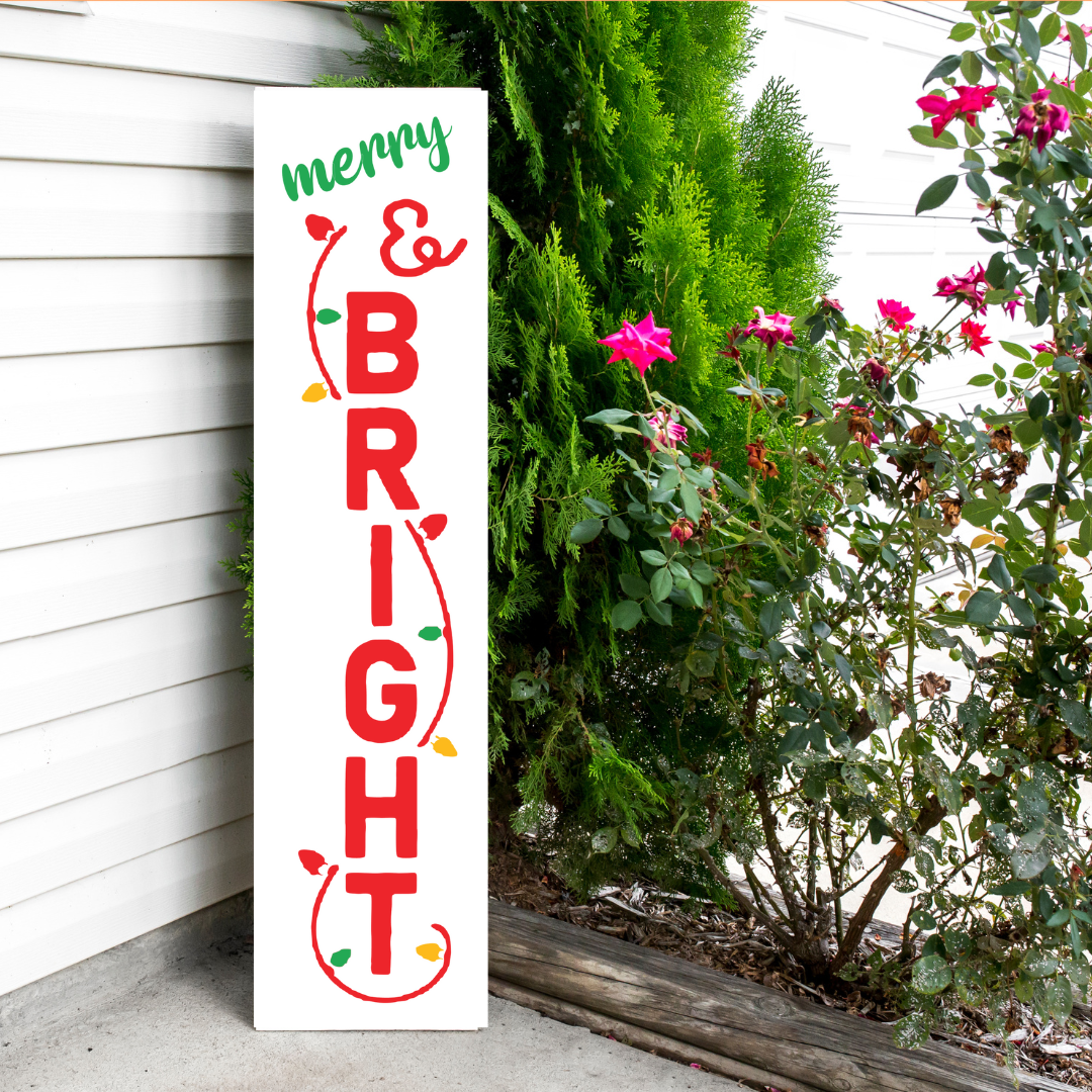 Merry & Bright porch leaner