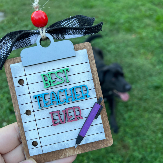 Best Teacher Ever Clipboard ornament