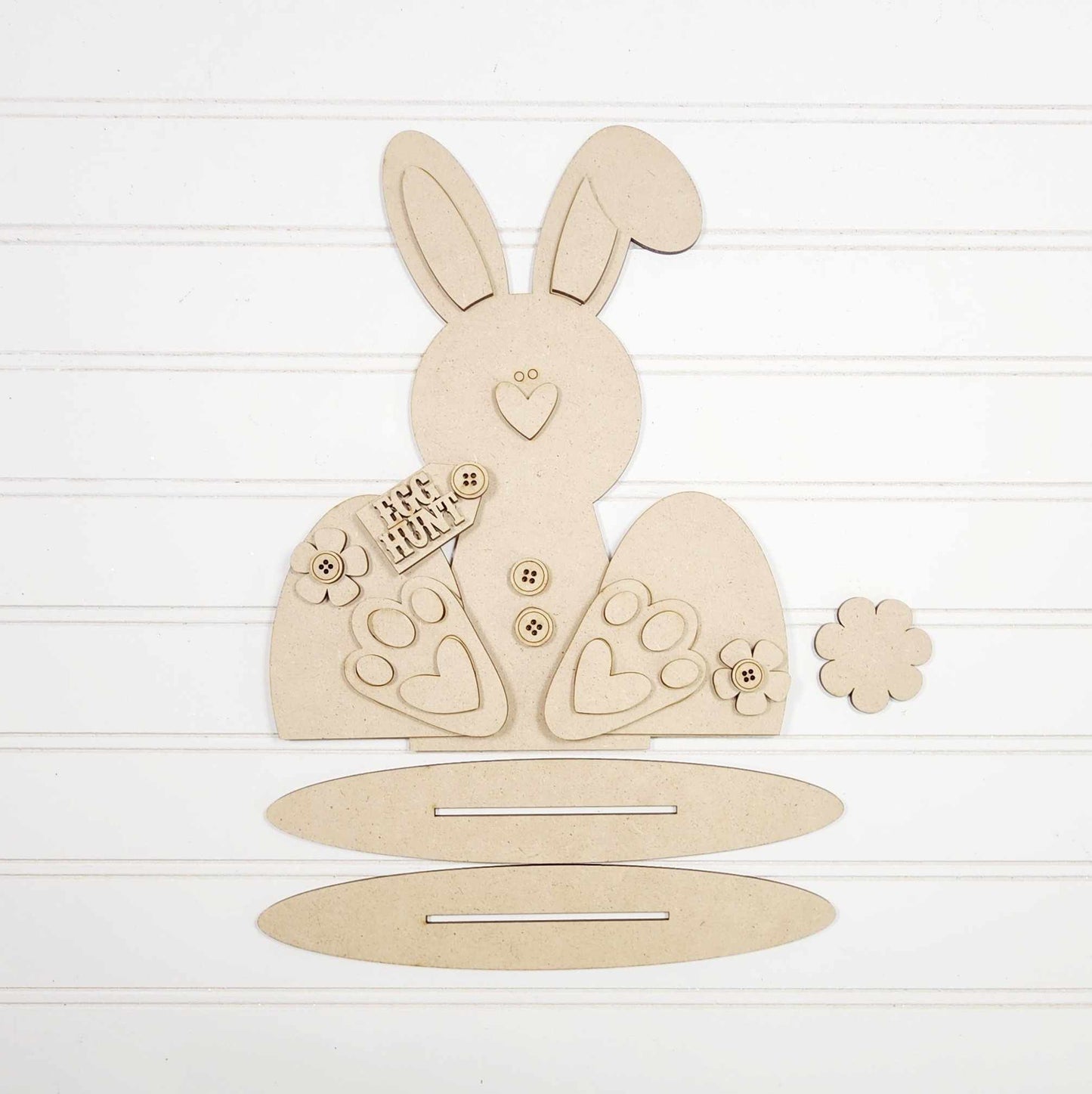 Primitive Easter Bunny & eggs shelf sitter