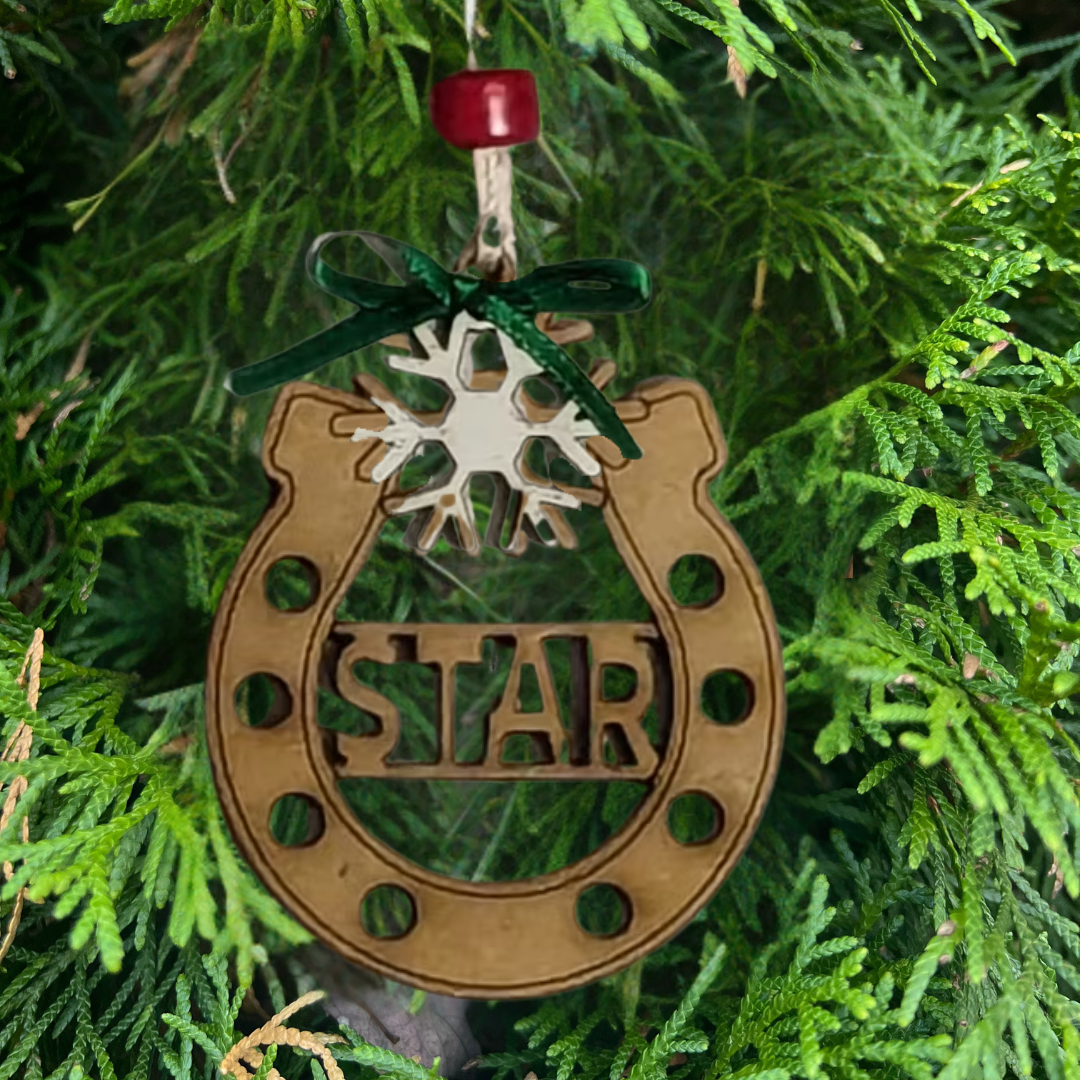 Personalized horse shoe ornament