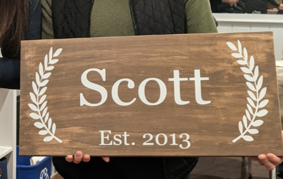 Personalized last name and established sign