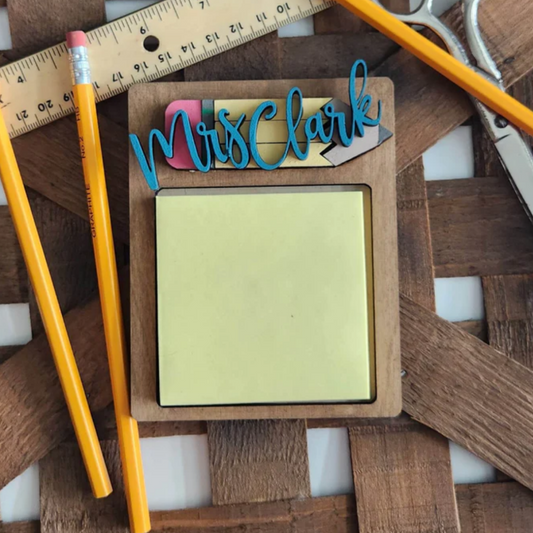 teacher gift- post it note holder- gift- personalized