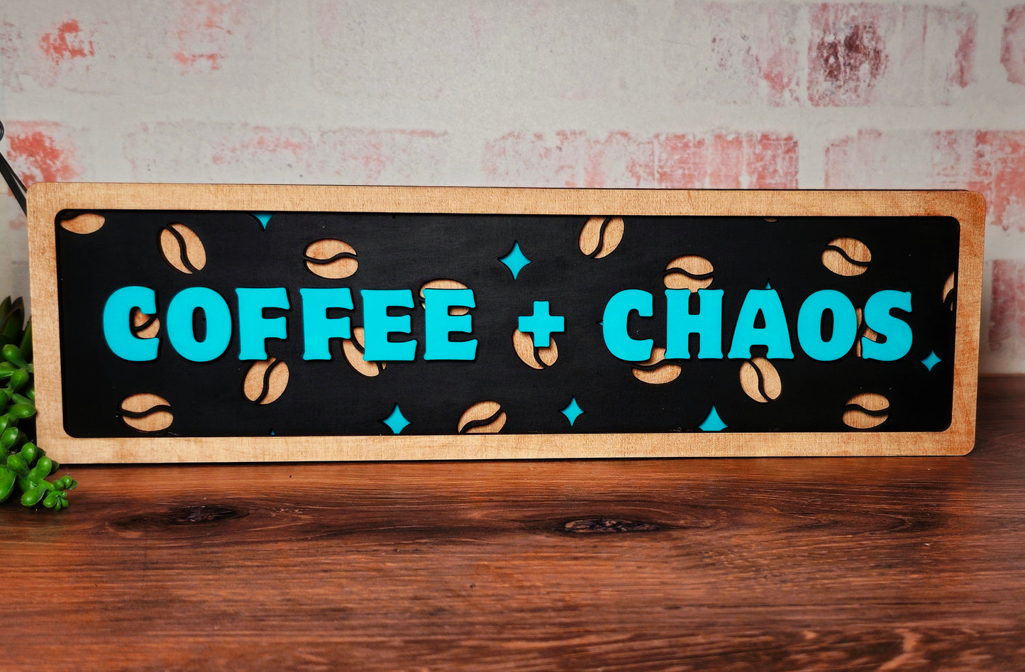 Coffee & Chaos Coffee Chunky Shelf Sitter