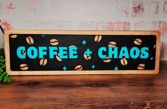 Coffee & Chaos Coffee Chunky Shelf Sitter