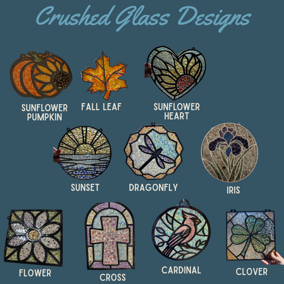 faux stained glass made with crushed glass