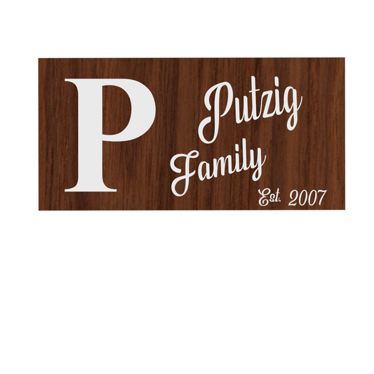 Initial and last name family personalized sign