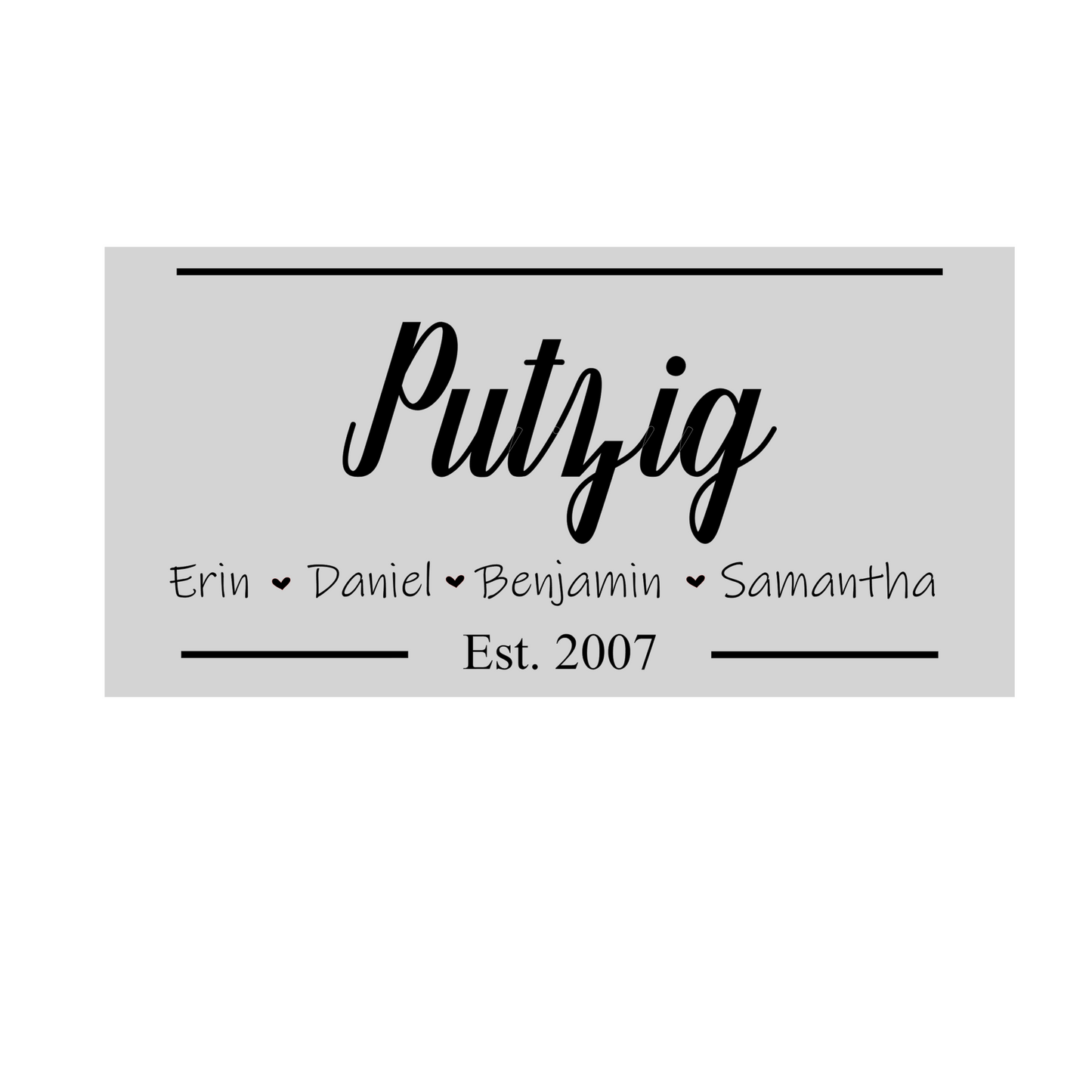 Personalized family names sign