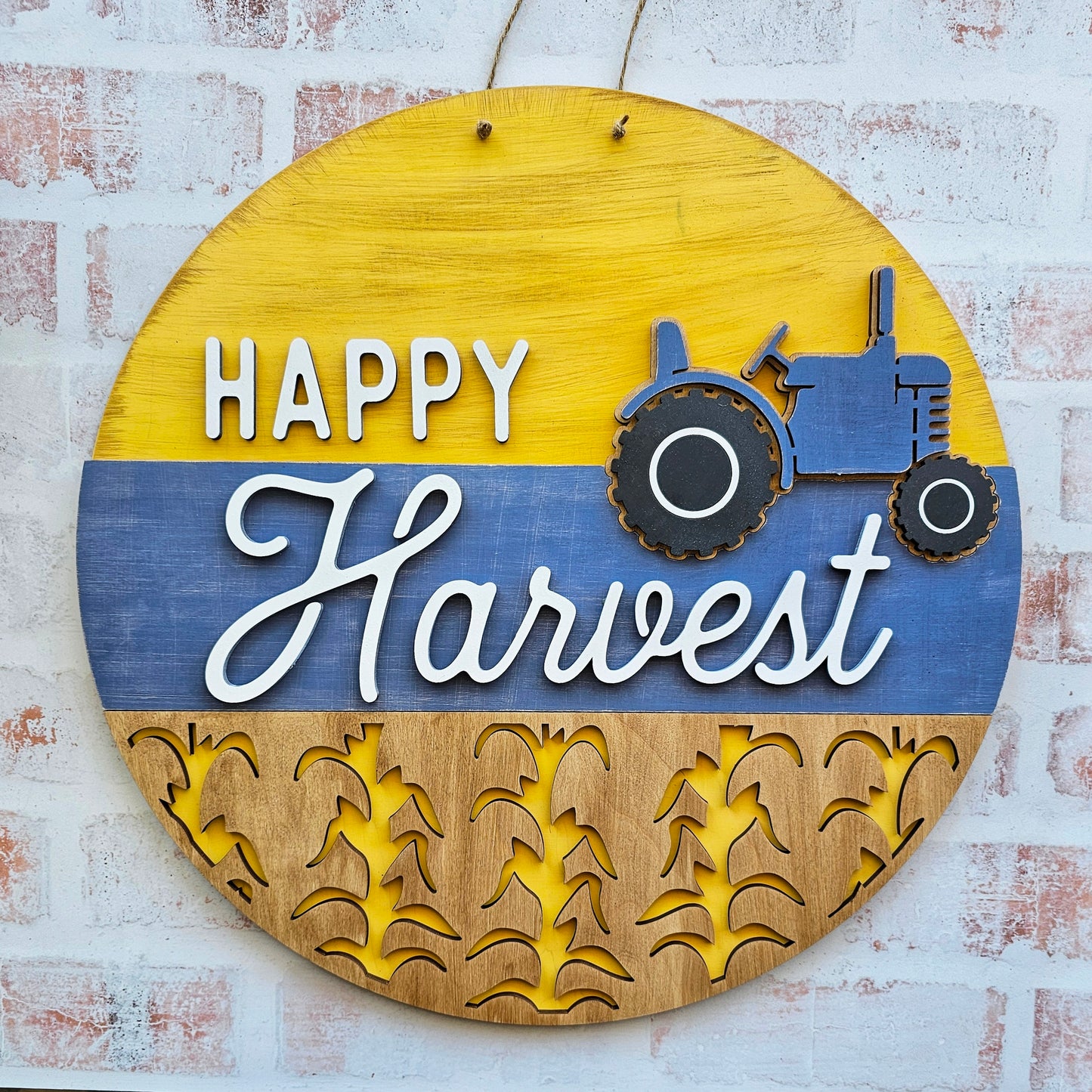 hello Harvest tractor sign - 3d sign