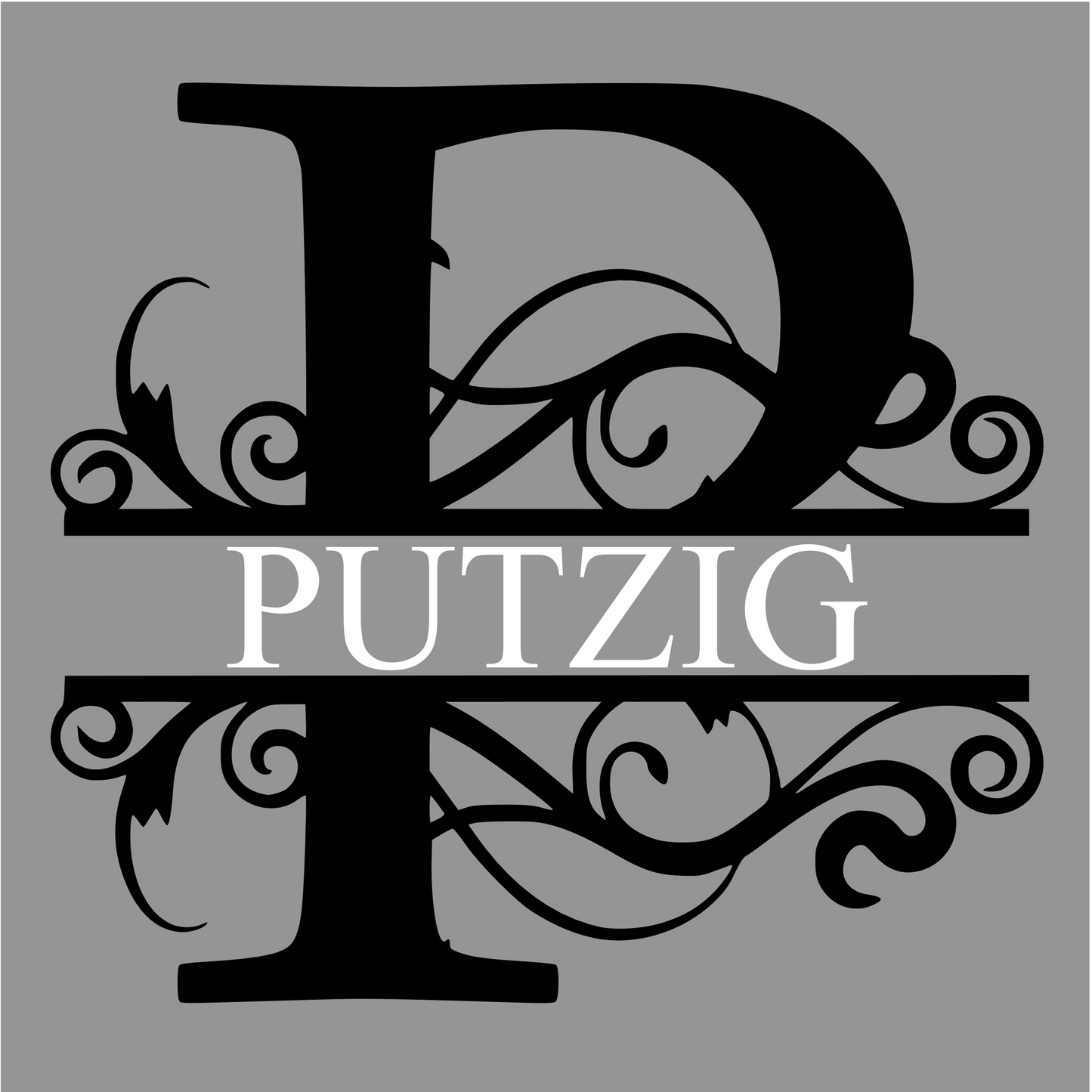 Split initial personalized wood sign