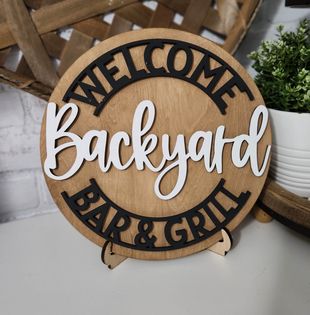 Welcome Backyard Bar & Grill - 3D round