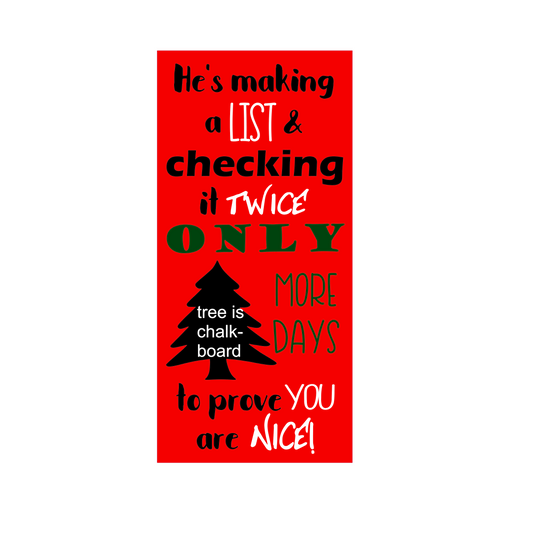 Making a List Christmas Countdown sign