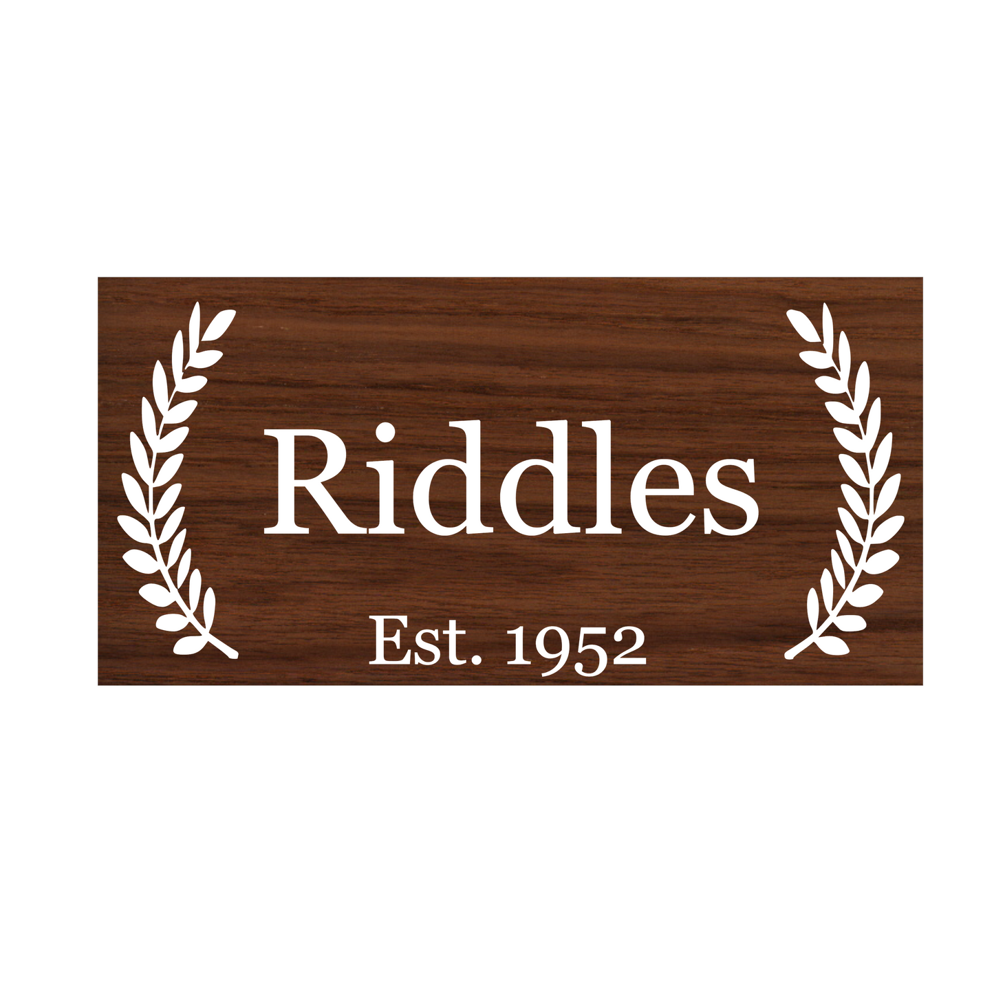 Personalized last name and established sign