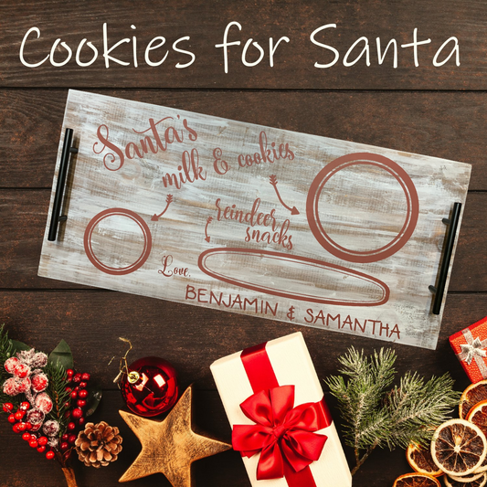 Cookies for Santa wood tray