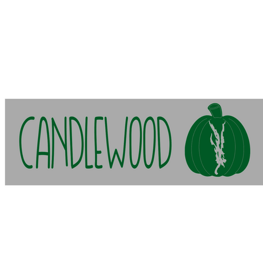 Candlewood Stencil Plank with 3D lake pumpkin