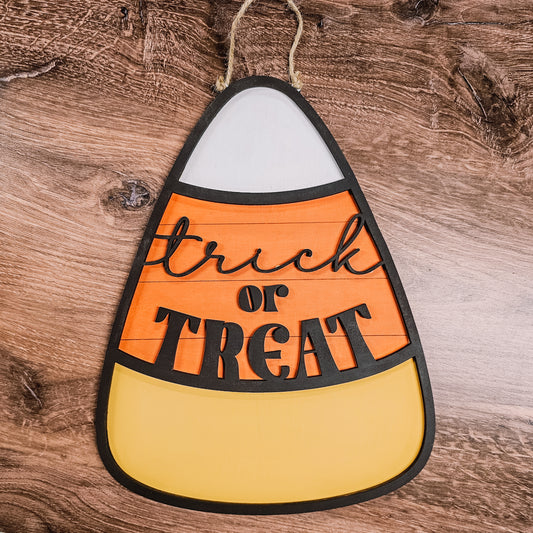 Trick or treat candy corn- wall / door hanger