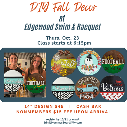 10.23.25 Fall Paint Party at Edgewood Swim & Racquet - Open Workshop