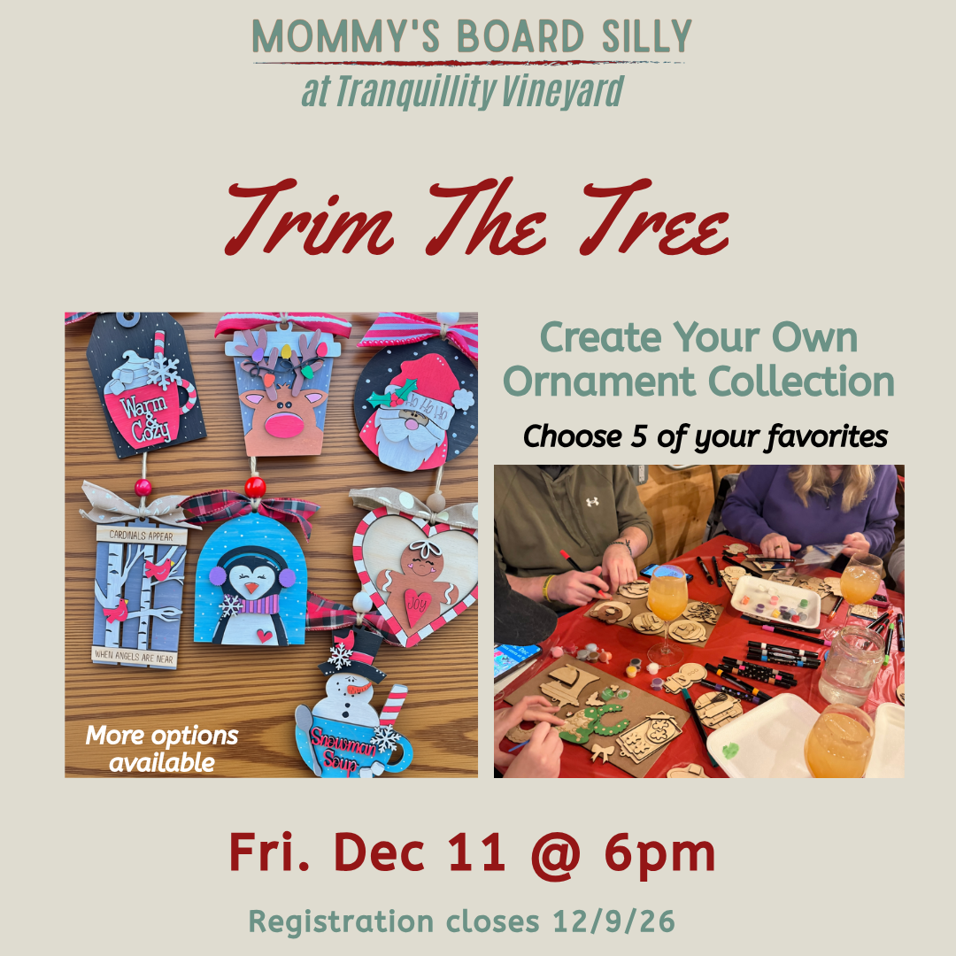 12/11/26 Ornament Paint Night at Tranquillity Vineyards