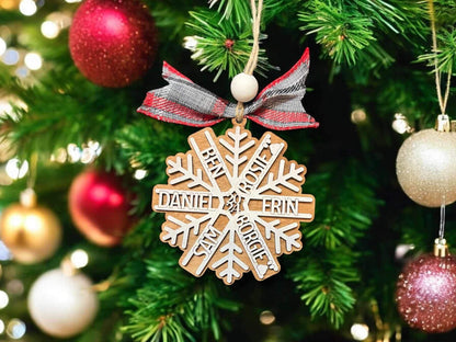 Personalized 2024 family snowflake ornament