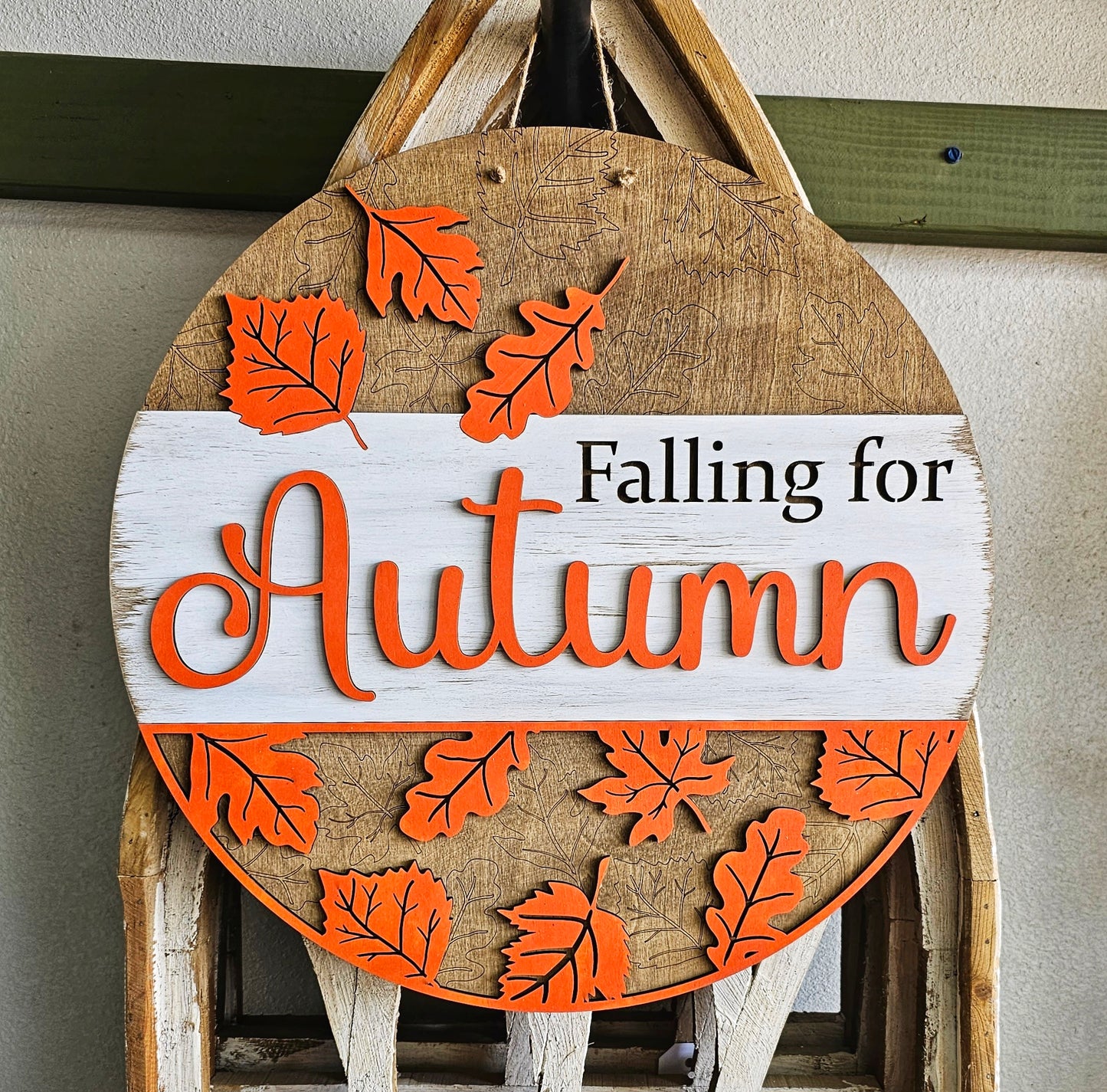 Falling for autumn - 3d wood sign