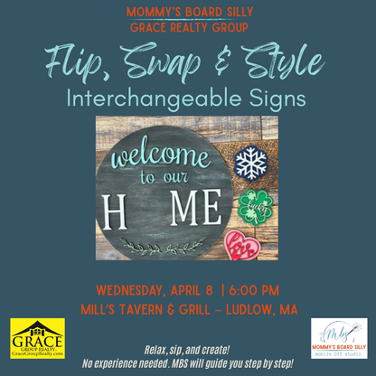 4/8/26 Flip, Swap & Style:  Interchangeable HOME Sign  with Grace Realty Group