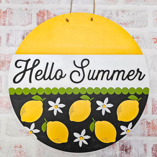 Hello Summer - Lemons - 3d sign