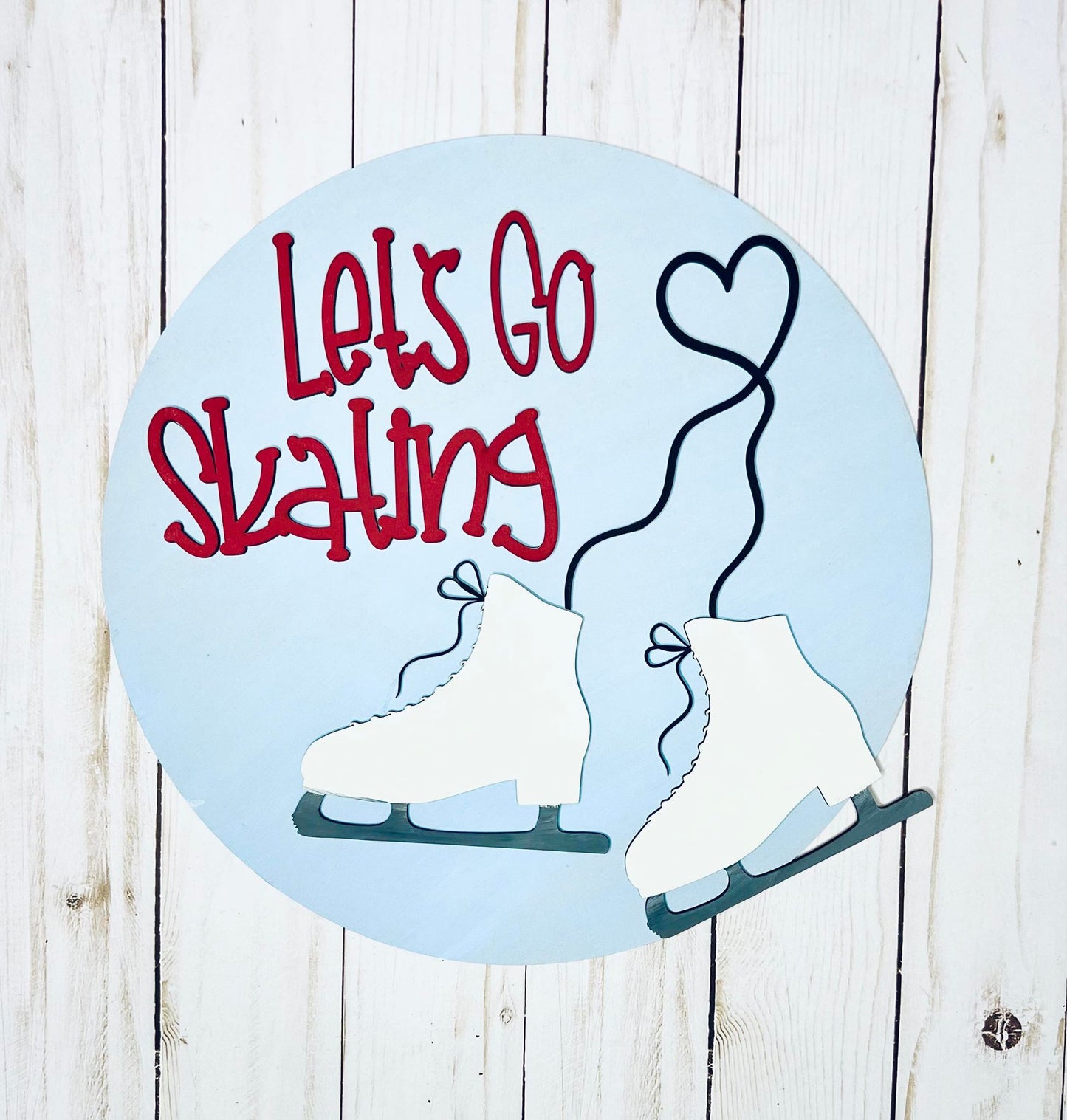 Let's go Skating- 3d wood sign